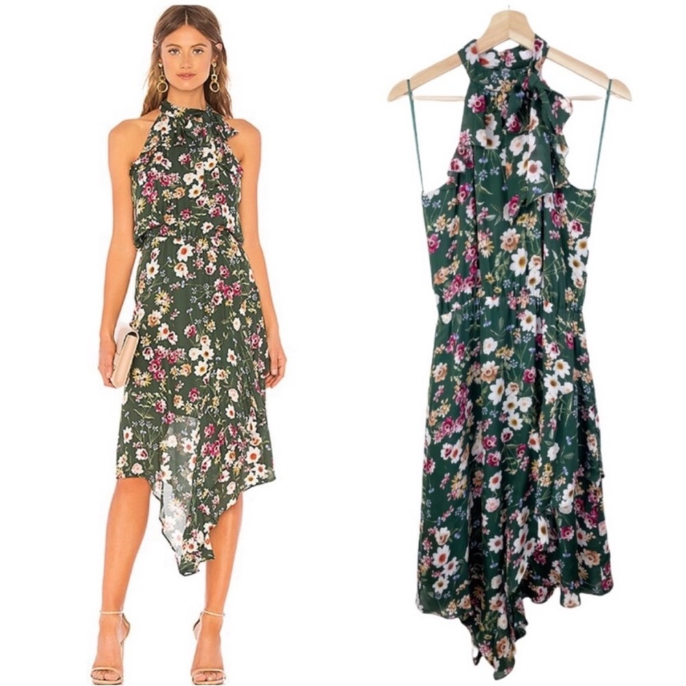 Parker Green Floral Halter Dress 🌹